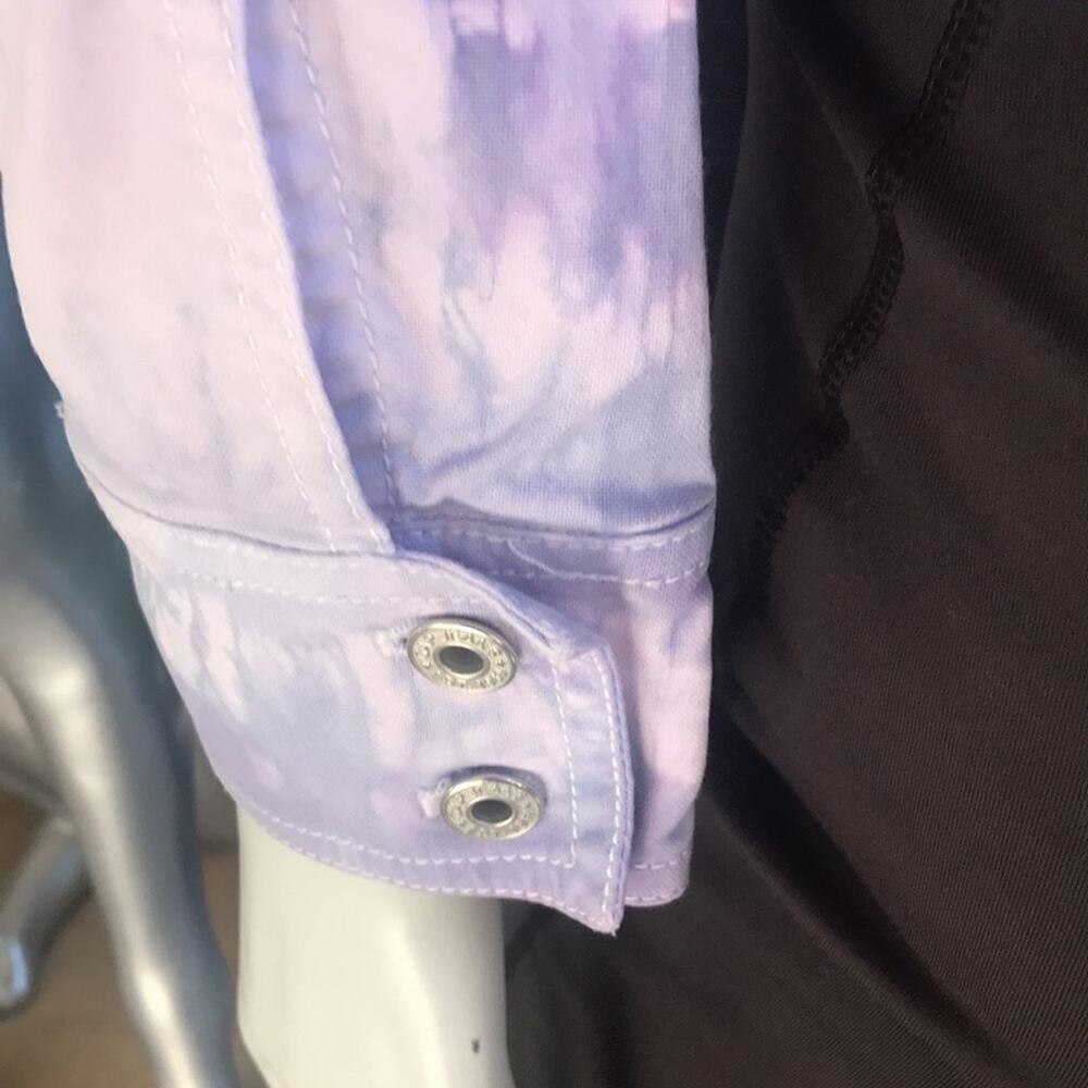 Vintage GAP Purple Tie Dye Denim Two Button Jacket Cotton Women's Size 2 - Picture 6 of 8